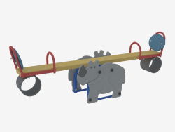 Fauteuil à bascule contrepoids d'une aire de jeux pour enfants Rhinocéros (6217)