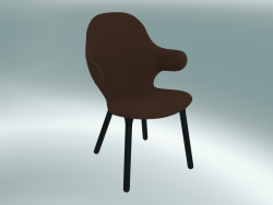 Sandalye Yakala (JH1, 59x58 H 88cm, Siyah boyalı meşe, Steelcut - 365)