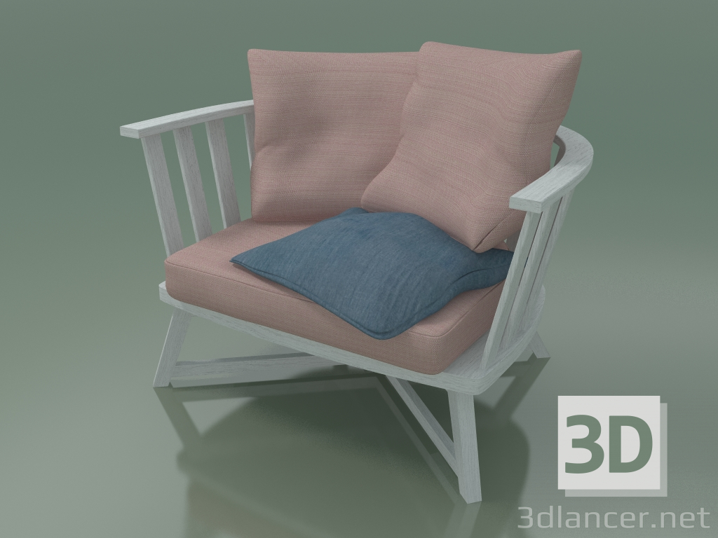 3d model Armchair semicircular (07, White) - preview