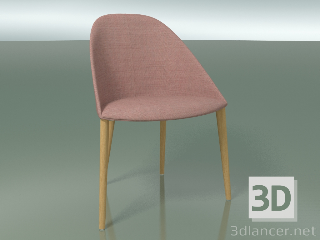 modèle 3D Chaise 2207 (4 pieds en bois, rembourrée, chêne naturel) - preview