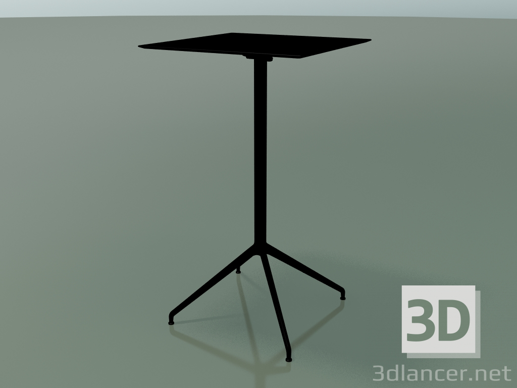 3D Modell Quadratischer Tisch 5747 (H 103,5 - 59 x 59 cm, ausgebreitet, schwarz, V39) - Vorschau