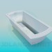 3D Modell Badewanne mit rechteckigem Boden - Vorschau