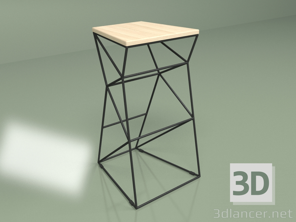 3d model Taburete de bar SUPPOR 780 (fresno natural) - vista previa