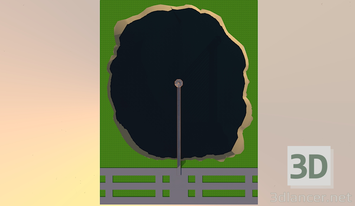 Modelo 3d Arbor na lagoa - preview