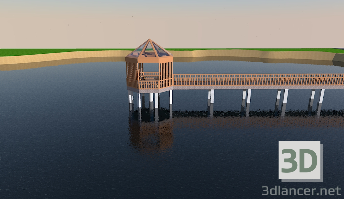 Modelo 3d Arbor na lagoa - preview