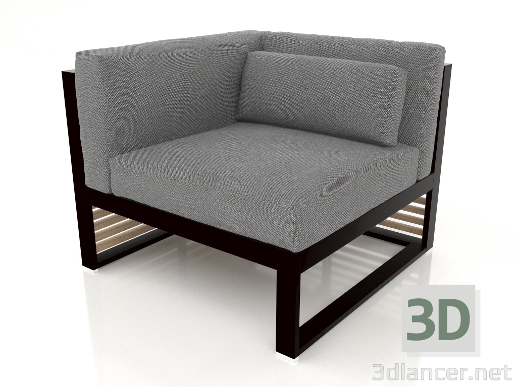 modèle 3D Canapé modulable, section 6 gauche (Noir) - preview
