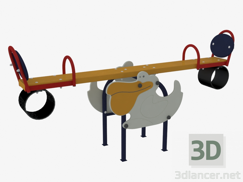 3d модель Гойдалка-балансир дитячого ігрового майданчика Пелікан (6218) – превью
