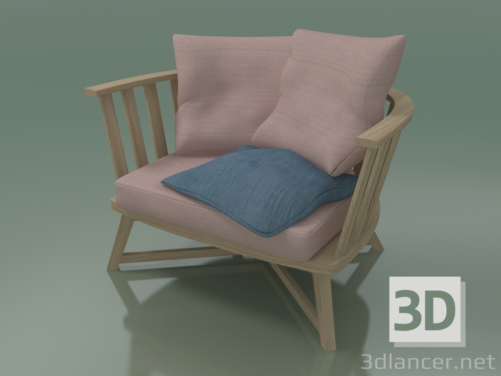 3D Modell Halbkreisförmiger Sessel (07, Rovere Sbiancato) - Vorschau