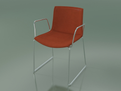 Cadeira 0312 (sobre trilhos com braços, com estofo de couro removível, capa 3)