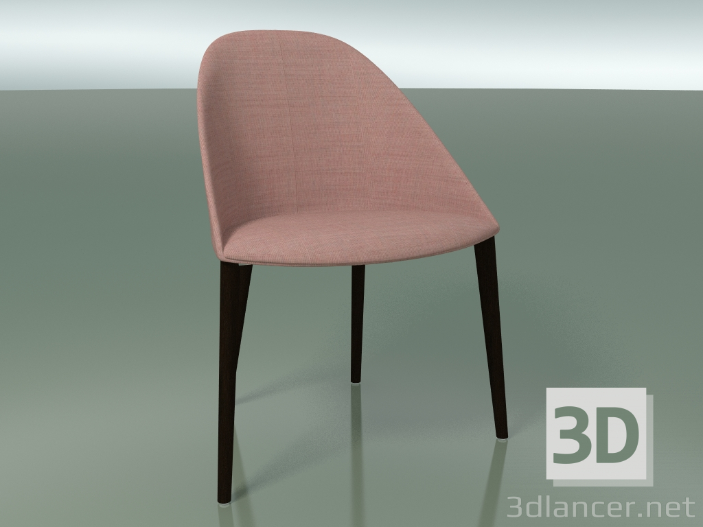 modello 3D Sedia 2207 (4 gambe in legno, imbottita, wengè) - anteprima
