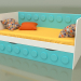 3d model Sofá cama para niños con 1 cajón (Aqua) - vista previa