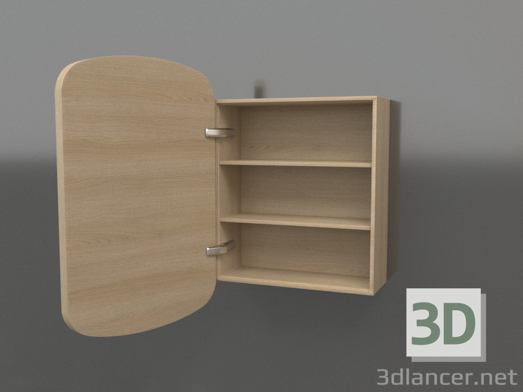 3D Modell Spiegel (mit offener Schublade) ZL 17 (460x200x695, Holz weiß) - Vorschau