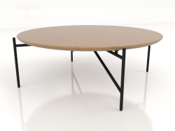 Tavolo basso d90 con piano in legno