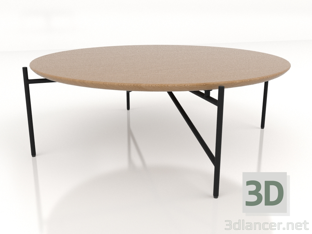 modello 3D Tavolo basso d90 con piano in legno - anteprima