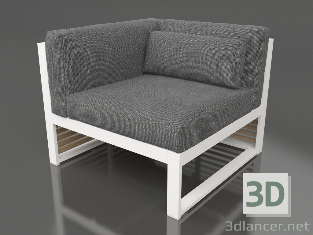 modèle 3D Canapé modulable, section 6 gauche (Blanc) - preview