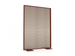 Partition made of artificial wood and aluminum 120x170 (Teak, Wine red)