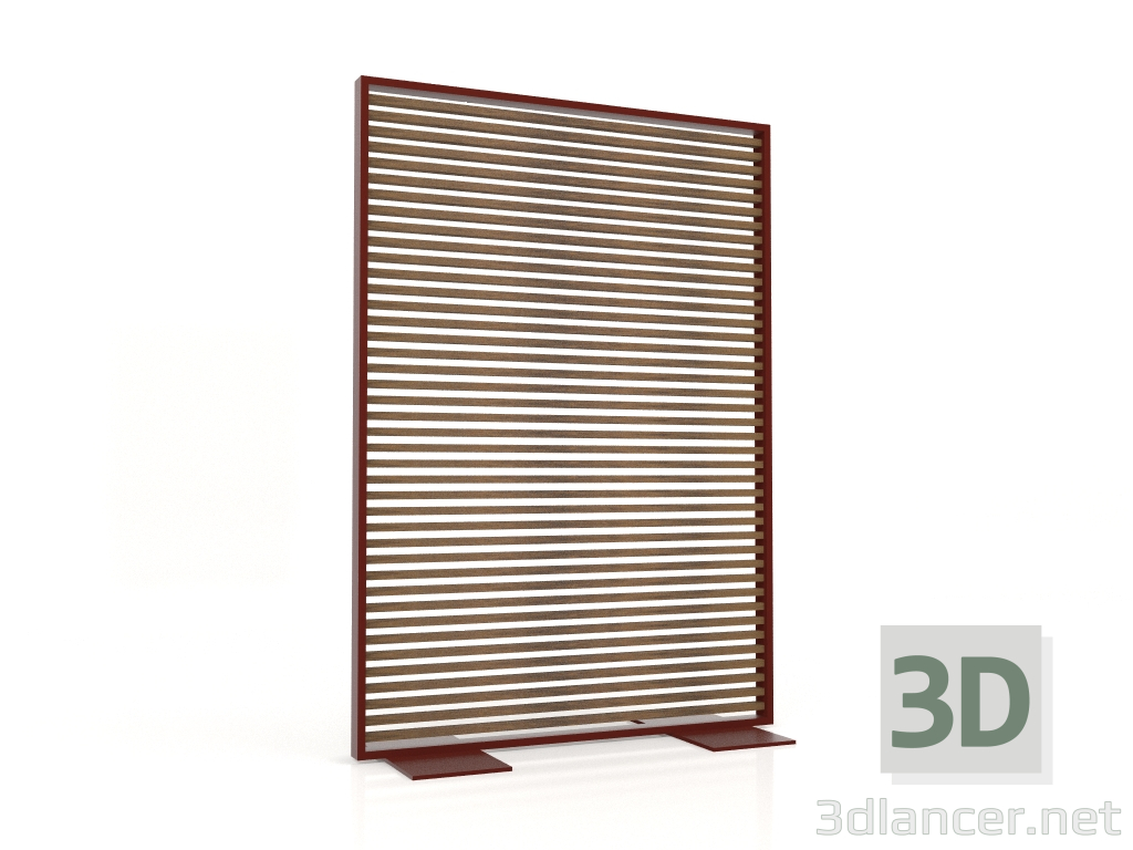 3d model Partition made of artificial wood and aluminum 120x170 (Teak, Wine red) - preview