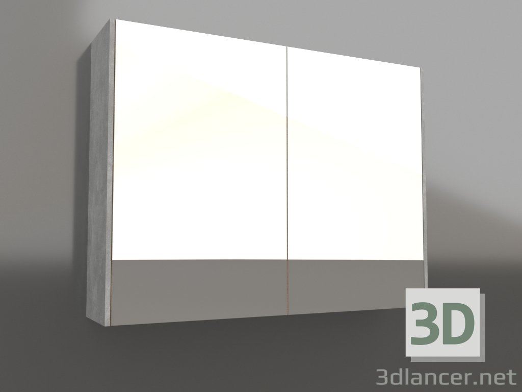 modello 3D Armadietto a specchio 80 cm (MOB0408+MOB0717BS) - anteprima