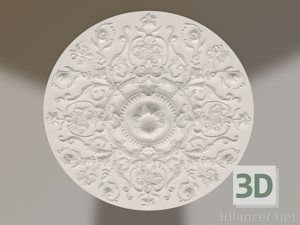 Modelo 3d Tomada de teto de gesso RP 044 D=800 - preview