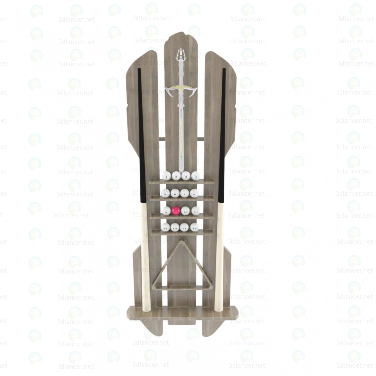 3d Richard Stand for pool cue model buy - render 3d Richard Stand for pool cue model buy - render