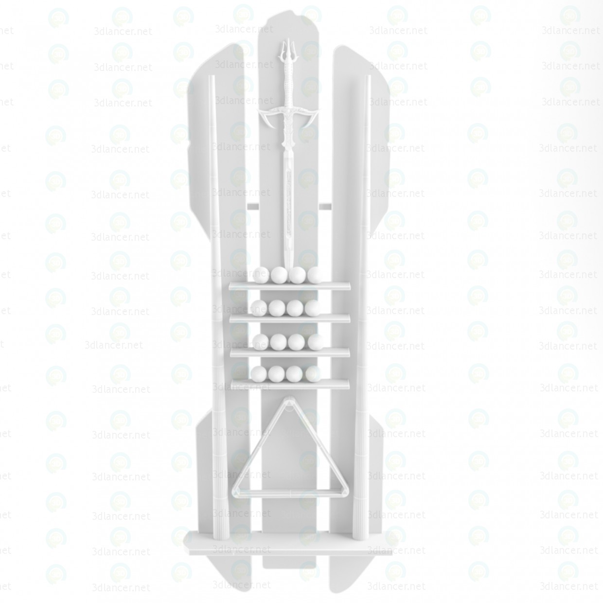 3d Richard Stand for pool cue model buy - render 3d Richard Stand for pool cue model buy - render