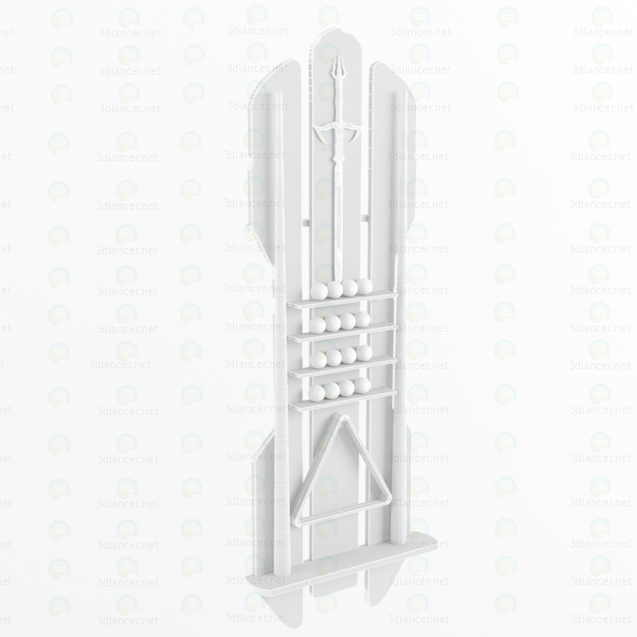 3d Richard Stand for pool cue model buy - render 3d Richard Stand for pool cue model buy - render