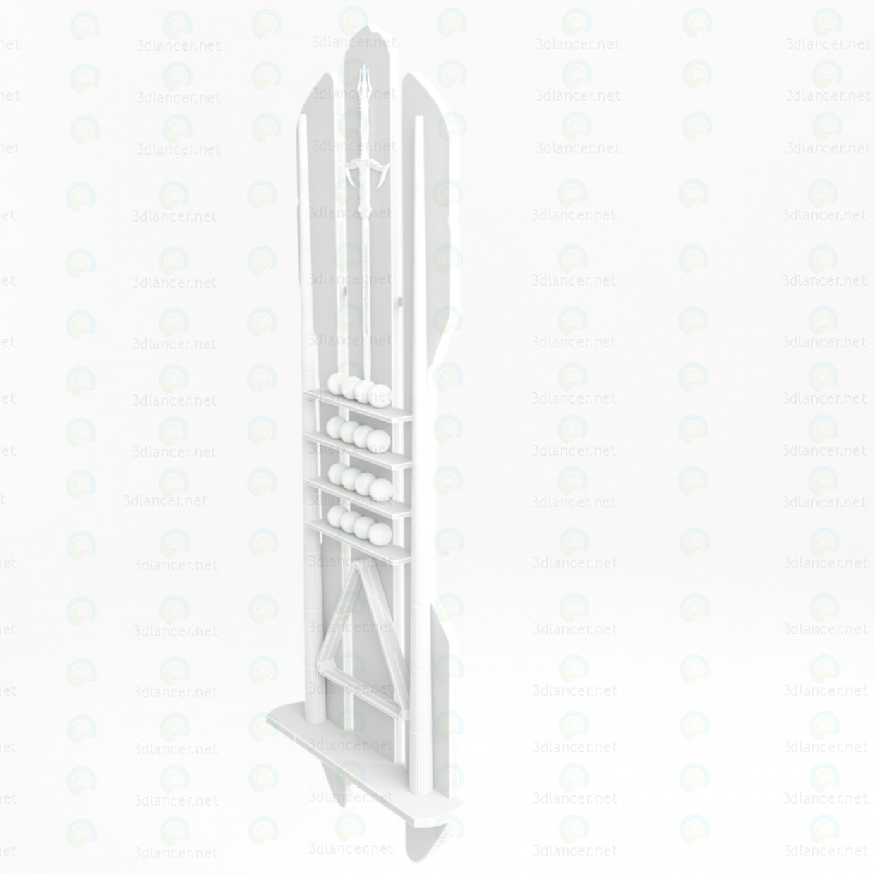 3d Richard Stand for pool cue model buy - render 3d Richard Stand for pool cue model buy - render