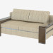 3D Modell Doppel-Sofa mit Stoffpolsterung - Vorschau