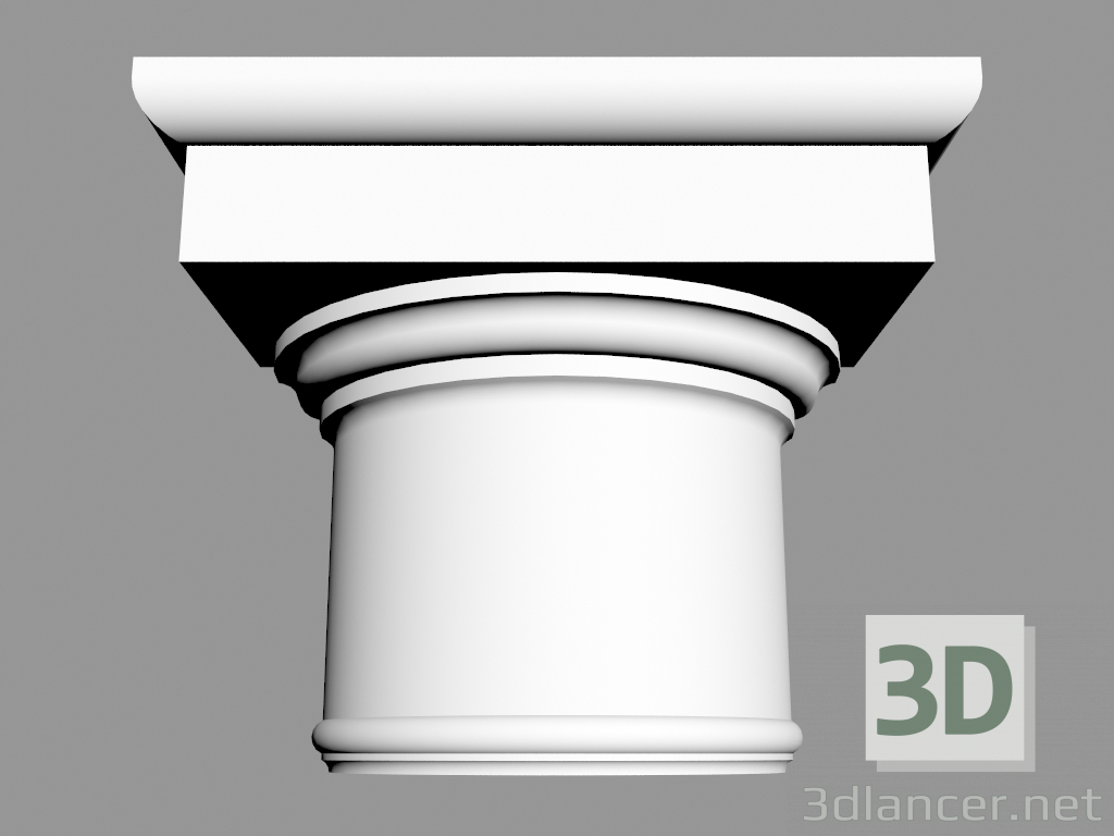 3d model Semicolumn (top) K1111 (36.5 x 18.3 x 30 - Ø 36.5 cm) - preview
