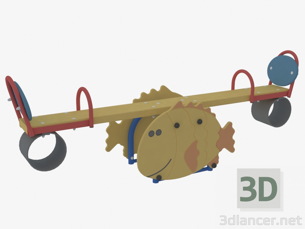 3D Modell Schaukelstuhl Ausgleichsgewicht eines Spielplatzes Fischball (6219) - Vorschau