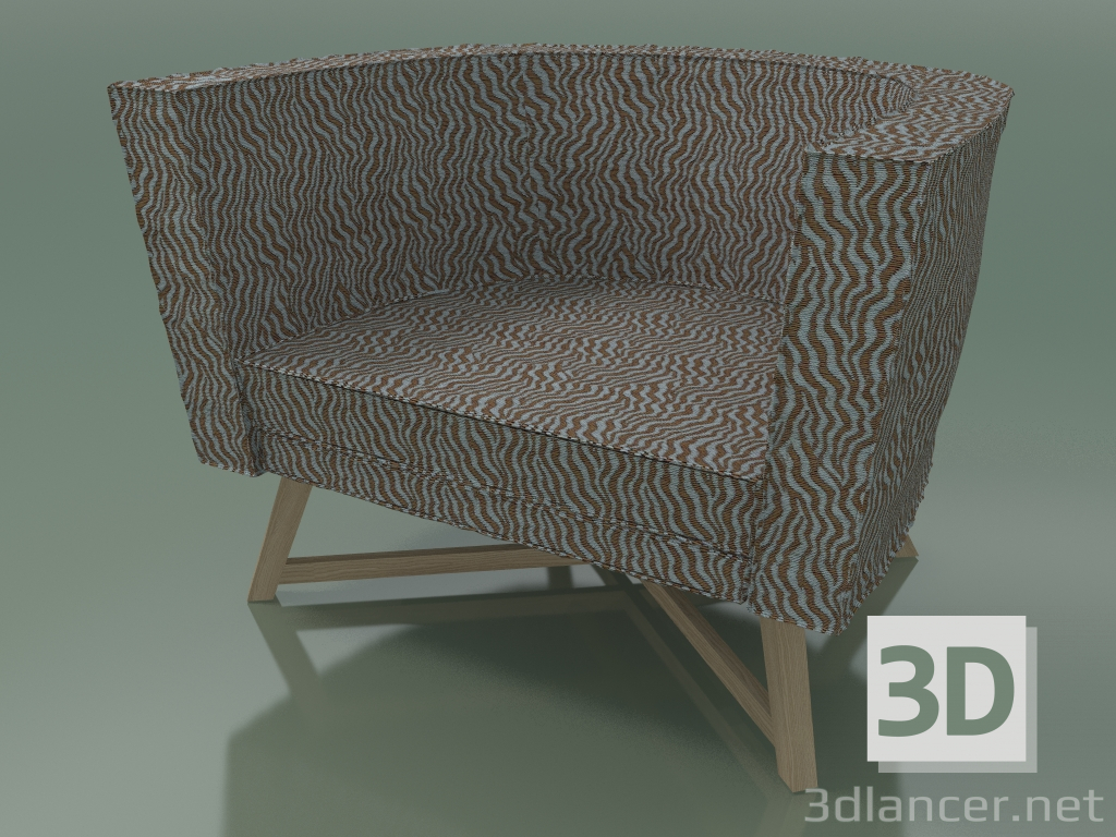 3D Modell Halbkreisförmiger Sessel (08, Rovere Sbiancato) - Vorschau