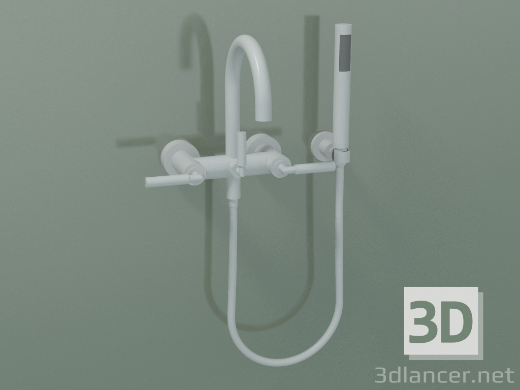 modello 3D Miscelatore vasca a parete con doccetta (25133 882-10) - anteprima