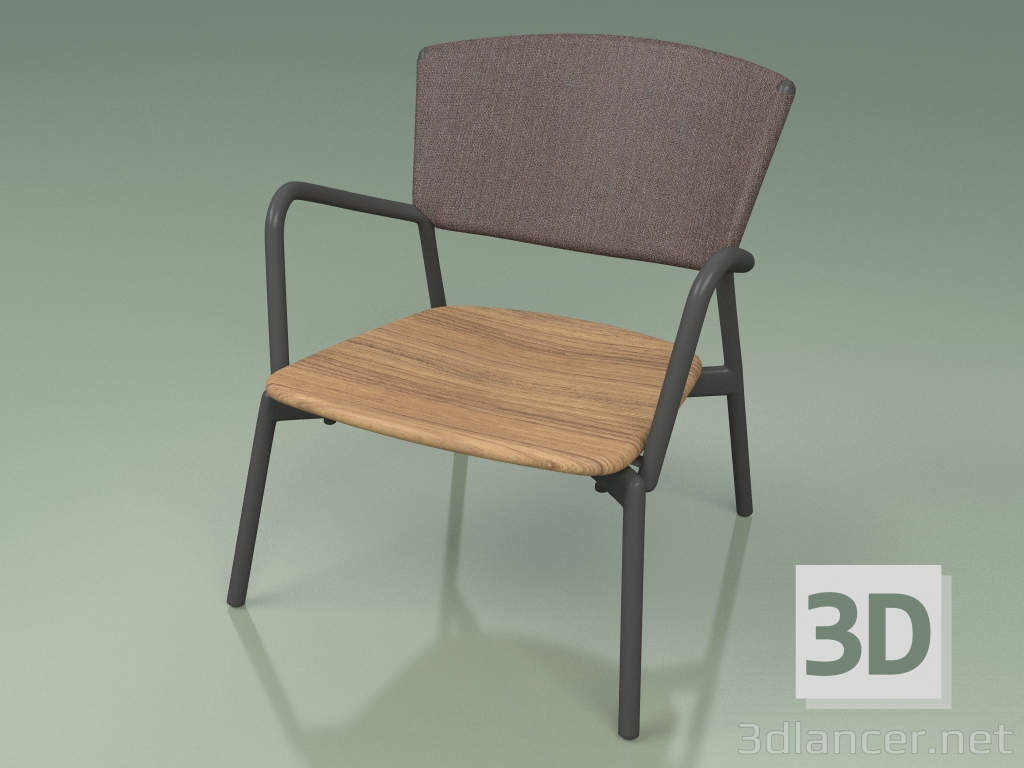 modello 3D Poltrona 027 (Metal Fumé, Batyline Brown) - anteprima