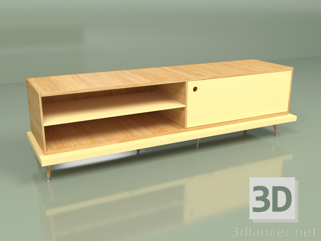 modello 3D Cabinet multimediale TIWI (giallo ocra) - anteprima