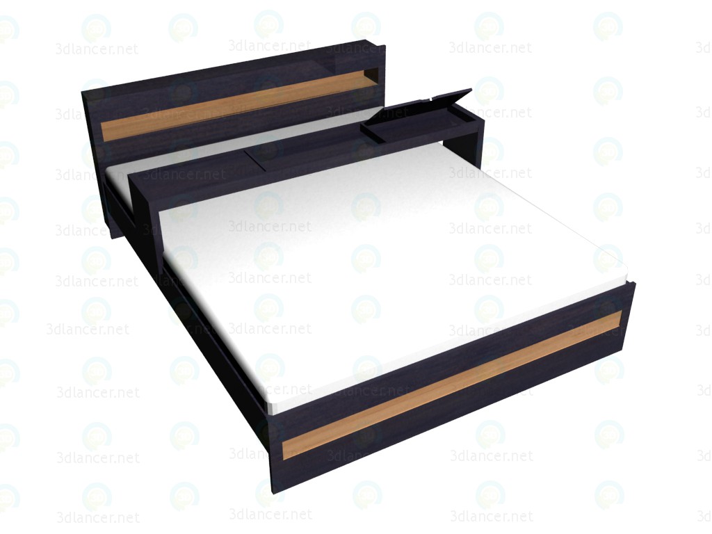 3d model Double bed 180x220 with an extension - preview