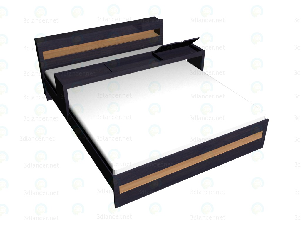 3d model Cama doble 180х220 con una extensión - vista previa