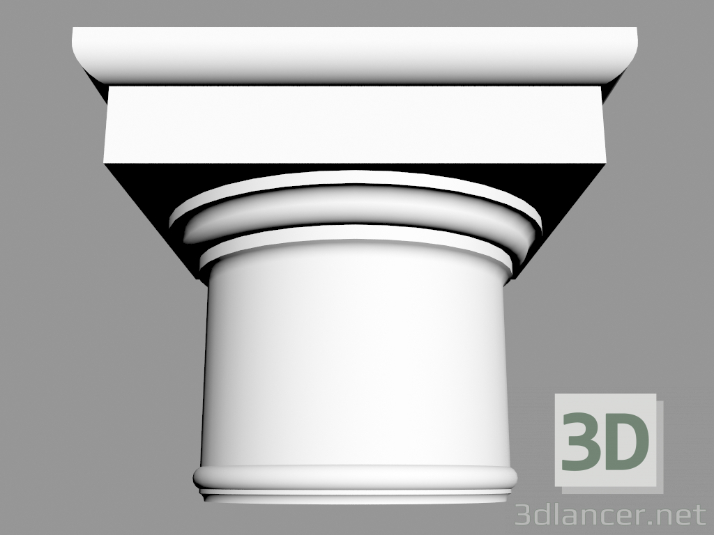 3D modeli Sütun (üst) K1112 (36,5 x 36,5 x 30 - Ø 23 cm) - önizleme
