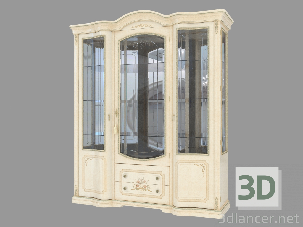 modèle 3D Porte vitrine 3 x (1834x2165x576) - preview
