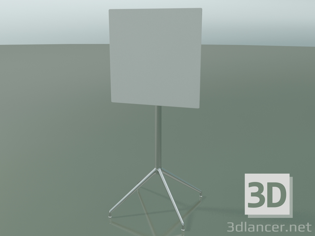 3D Modell Quadratischer Tisch 5747 (H 103,5 - 59 x 59 cm, gefaltet, weiß, LU1) - Vorschau