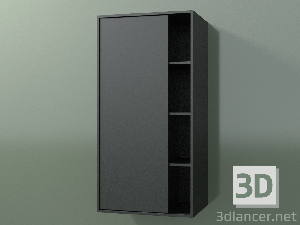 3d model Armario de pared con 1 puerta izquierda (8CUCСDS01, Deep Nocturne C38, L 48, P 36, H 96 cm) - vista previa