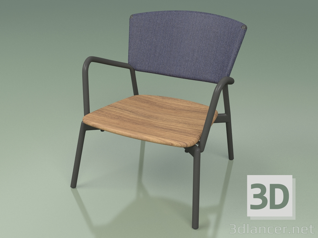 3D Modell Sessel 027 (Metal Smoke, Batyline Blue) - Vorschau