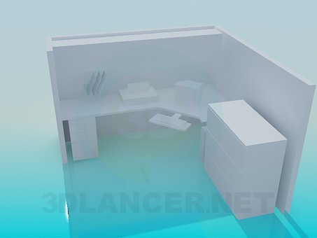3d model Office area - preview