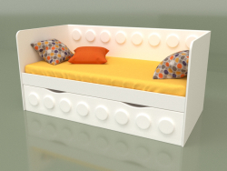 1 दराज वाले बच्चों के लिए सोफा बेड (सफेद)