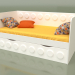 3d model Sofa bed for children with 1 drawer (White) - preview