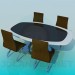 3d model Business table and chairs - preview