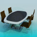 3d model Business table and chairs - preview