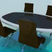 3d model Business table and chairs - preview