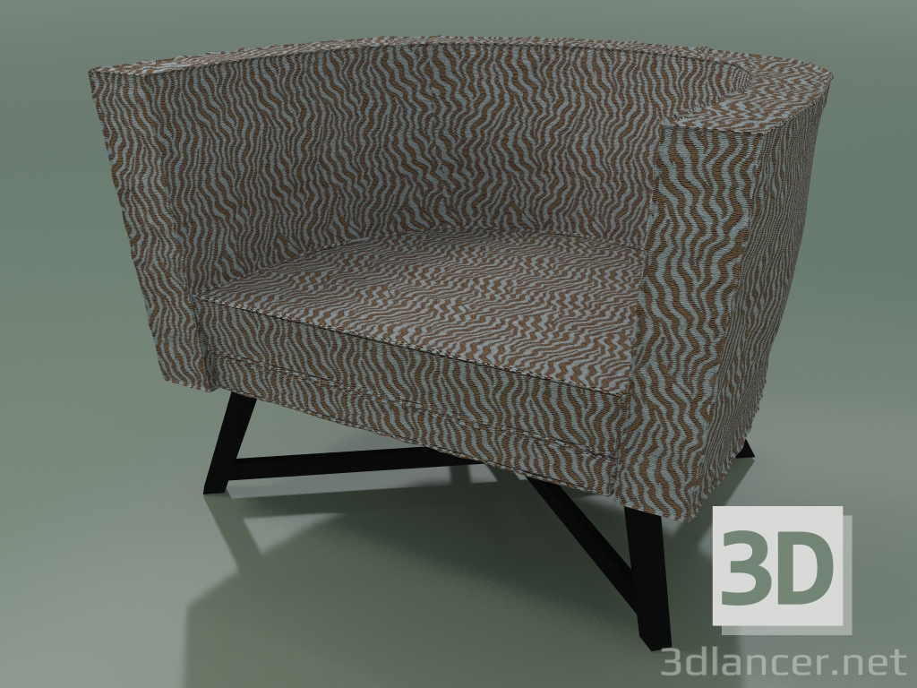 3D Modell Sessel halbkreisförmig (08, schwarz) - Vorschau