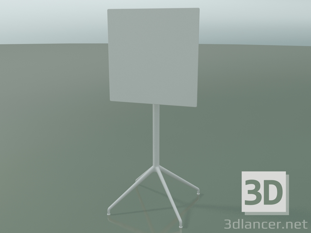 modello 3D Tavolo quadrato 5747 (H 103.5 - 59x59 cm, piegato, bianco, V12) - anteprima