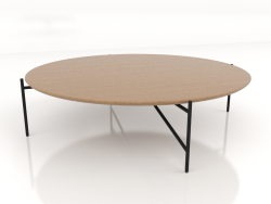 Niedriger Tisch d120 mit einer Tischplatte aus Holz